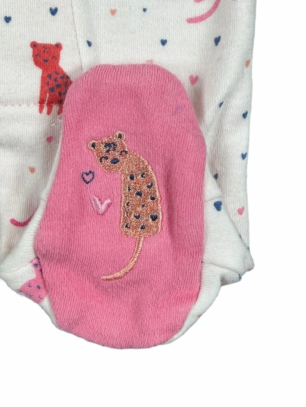 MAGENTIC ME Cheetah Bonita Org Cotton Magnetic Footie- Newborn